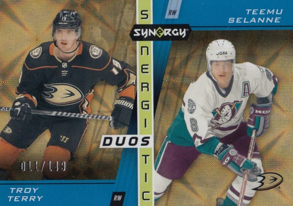 insert karta TERRY/SELANNE 21-22 Synergy Synergistic Duos Stars and Legends Gold /149